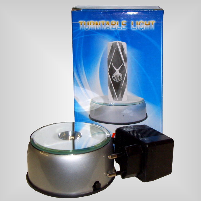 LED turntable light for glass and crystal